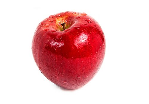 Footfotografie Apfel rot Wassertropfen